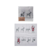 Load image into Gallery viewer, Paper Napkins with Santa Leading Reindeer Image
