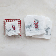 Load image into Gallery viewer, Paper Napkins with Santa Leading Reindeer Image