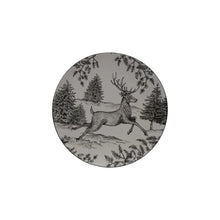 Load image into Gallery viewer, Ceramic Platter with Woodland Deer Scene &amp; Colored Edge