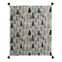 Load image into Gallery viewer, Cotton Printed Throw with Tree Pattern &amp; Tassels
