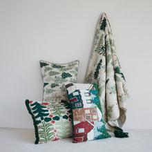 Load image into Gallery viewer, Cotton Printed Throw with Tree Pattern &amp; Tassels