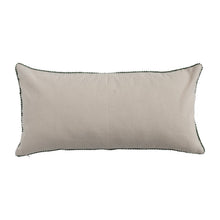 Load image into Gallery viewer, Cotton &amp; Linen Slub Printed Lumbar Pillow with Tree Pattern, Beads &amp; Mini Pom Pom Trim