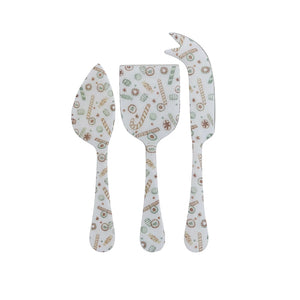 Enameled Stainless Steel Cheese Knives, Set of 3