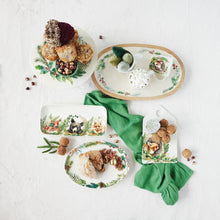 Load image into Gallery viewer, Stoneware Platter with Seasonal Botanicals Border