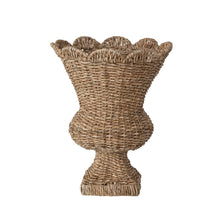 Load image into Gallery viewer, Hand-Woven Rattan Scalloped Urn, Natural