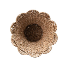 Load image into Gallery viewer, Hand-Woven Rattan Scalloped Urn, Natural