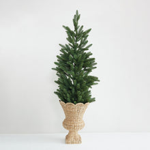 Load image into Gallery viewer, Hand-Woven Rattan Scalloped Urn, Natural