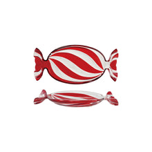 Load image into Gallery viewer, Hand-Painted Glass Candy Shaped Dish with Stripes, Red