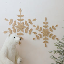 Load image into Gallery viewer, Oversized Woven Paper &amp; Wire Snowflake Ornament, Natural