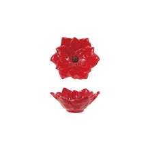 Load image into Gallery viewer, Hand-Painted Ceramic Poinsettia Shaped Dish, Red &amp; Green