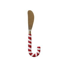 Load image into Gallery viewer, Stainless Steel Spreader with Resin Candy Cane Shaped Handle, Red