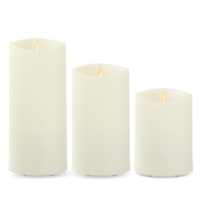 IVORY LARGE LUMINARA OUTDOOR PILLAR CANDLES W/REMOTE