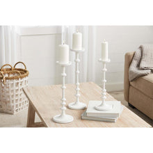 Load image into Gallery viewer, WHITE METAL CANDLESTICKS
