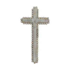 BEADED WOOD CROSS