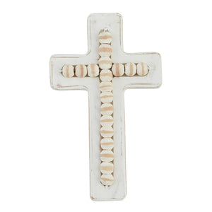 BEADED WOOD CROSS