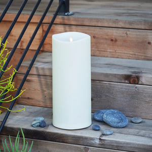 6 X 14 INCH IVORY OUTDOOR PILLAR LUMINARA CANDLE REMOTE READY